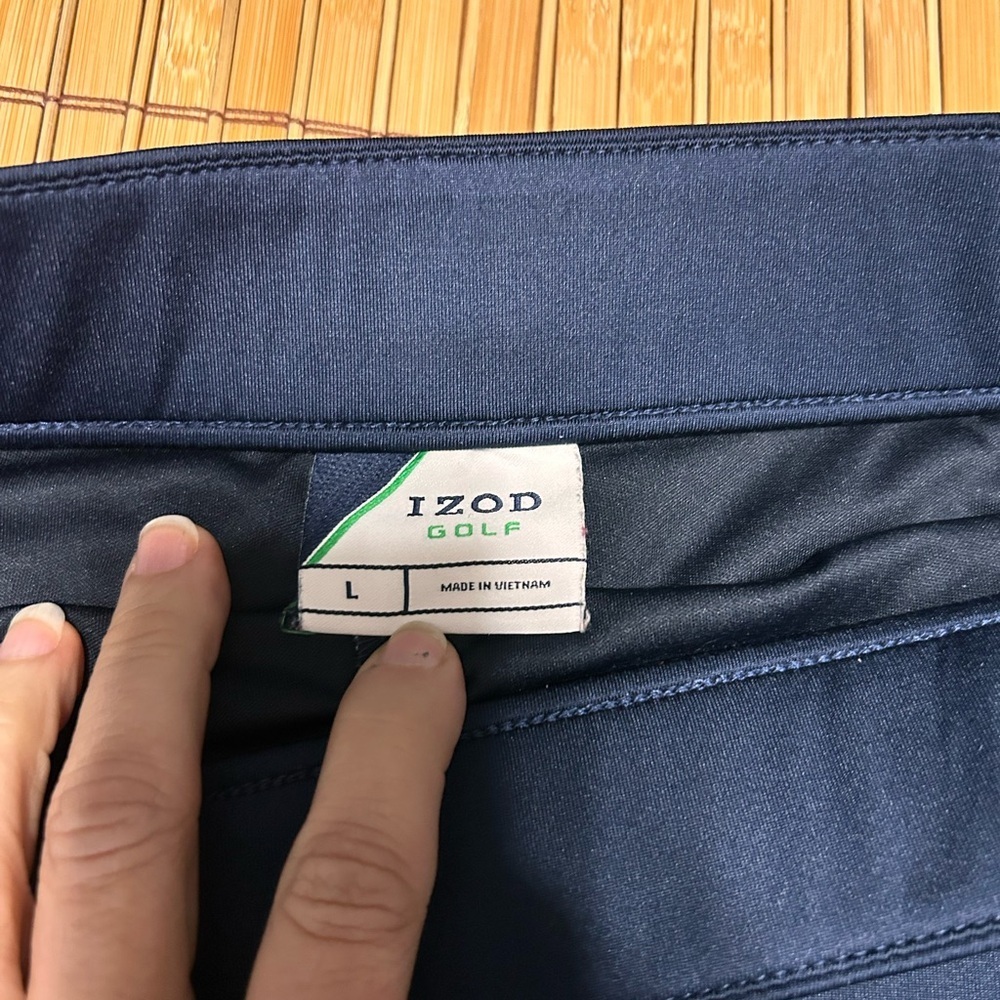 Izod Dark Blue Golf or Tennis skort with Multicolor Stripes - Picture 4 of 7